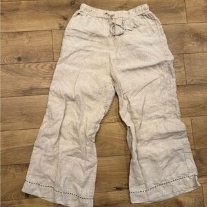 Lesomes Casual Linen Wide-Leg Pants